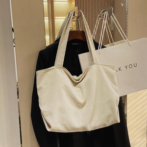 Bolso de hombro de pana personalizado, portátil, reutilizable, de gran capacidad y alta calidad para mujer - Product Image 6