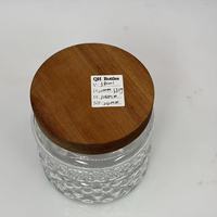 Glas-Aufbewahrungsglas mit Holzdeckel Klarer Glasbehälter für Blumentee Süßigkeiten Lebensmittel Getränke Duftkerzen Verpackung