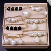 Lot de 8 Broches Perle pour Fixation de Vêtements, Accessoires de Mode Femme pour Vêtements et Hijab
