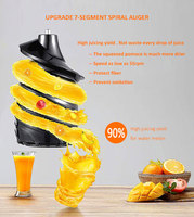 3 In 1 Bpa Gratis Plastic Behuizing Verse Citrus Wortel Fruit Groente Sapcentrifuge Oranje Koude Pers Slow Juicer Extractor Machine