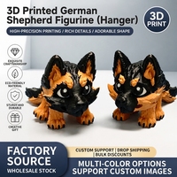 Porte-clés modèle Berger allemand imprimé en 3D, en PVC écologique, réplique mignonne de Animal Crossing