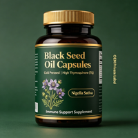 Capsules d'huile de Nigella Sativa Premium - Thymoquinone haute puissance, huile de graines de cumin noir pressée à froid, soutien immunitaire pour adultes, OEM