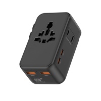 Adaptateur de voyage universel Worldplug GaN 45W 4 ports (2 USB + 2 Type-C) avec QC4.0/PD3.1 certifié CE FCC, design ultra-fin