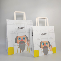 Sacs à provisions KM en papier kraft blanc de luxe personnalisés, impression complète avec poignée, emballage artisanal personnalisé avec votre propre logo