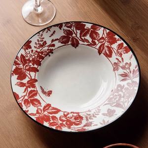 จานลายกุหลาบโรแมนติก, จานของหวานหรูหราหรูหราจานเซรามิกย้อนยุคจานที่สวยงามโดยเฉพาะ - Product Image 5