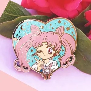 2023 Hot Sale Pink Hair Pin Delicate Fashion Girl Gift Badge Popular Lovely Custom Lapel Pin