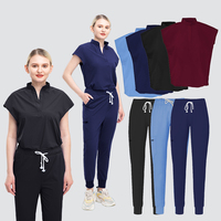 Conjunto de Uniforme Quirúrgico para Mujer, Moderno, Elástico, de Secado Rápido, Manga Corta, para Quirófano