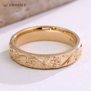 Joyería de Oro Real Anillo de Boda de Oro Amarillo Sólido de <span class=keywords><strong>18K</strong></span> Diseño Vintage Elegante Anillo de Compromiso de Oro de <span class=keywords><strong>18K</strong></span> AU750 para Hombre y Mujer - Product Image 2