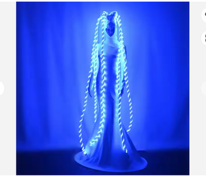 Abito <span class=keywords><strong>da</strong></span> <span class=keywords><strong>Sirena</strong></span> con Trecce Lunghe Luminose a LED in Spandex/Cotone, Costume Unisex per Adulti per Spettacoli, Discoteche e Halloween - Product Image 2