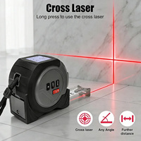 Télémètre laser électronique 3-en-1 40m avec fonction ruban à mesurer et ligne croisée, outil de mesure laser portable
