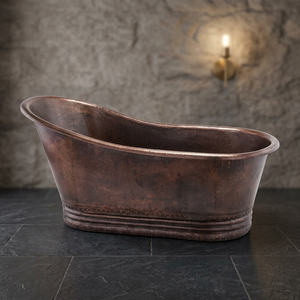 Bañera Ovalada de Cobre Independiente con Acabado Rústico Metálico, Bañera de Lujo Duradera para Spa, Baño, Hotel, Villa, Artesanía India - Product Image 1