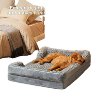 Nouvelle arrivée : Lit orthopédique pour animaux de compagnie, luxe, rectangulaire, en fausse fourrure, imperméable, avec housse amovible, canapé-lit