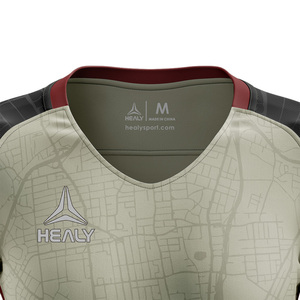 Maillot de football Healy Color Block Slim Fit pour femme, 100 % polyester respirant, sublimation avec design régional, tenue de sport - Product Image 4