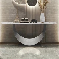 Table console de style moderne, nouveau modèle, personnalisable, avec base robuste en acier inoxydable pour le salon, meubles de maison