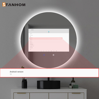 STANHOM Miroir intelligent rond mural avec rétroéclairage LED, WiFi Android, pour salle de bain