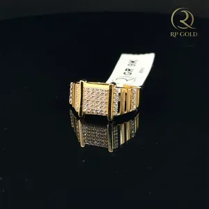 Elegant gold <b>ring</b> with sparkling stones premium design for <b>men</b> stylish statement jewelry perfect for weddings parties and daily - Product Image 1