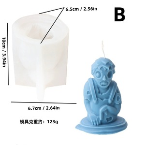 Halloween Silicone Candle Mold Skull Figure Customizable Shape For DIY Candle Making Kits - Product Image 3