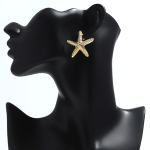 Summer New Marine Elements Holiday Jewelry Beach Seaside Accessories Personalized Gold Silver Plated CCB Starfish Conch Earrings - Product Image 2