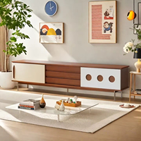 Meuble TV de luxe rétro au design moderne, console multimédia en bois massif, meuble TV minimaliste créatif pour salon, meubles de maison