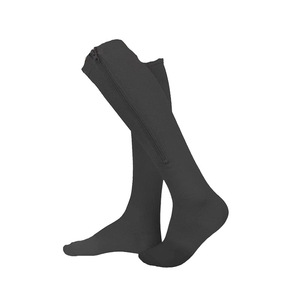 Chaussettes de compression graduées en nylon tricoté respirant avec fermeture éclair, préviennent l'enflure et la douleur pour femmes, usage quotidien - Product Image 4