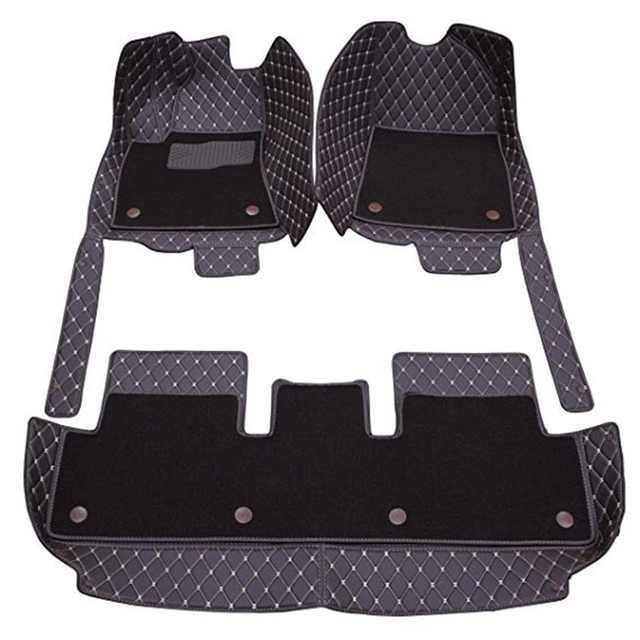 Non-Slip Luxury Double Layer Waterproof Floor Mats for Tesla Model X Leather Materials Floor Carpet Custom for Tesla