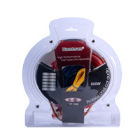 Câbles audio RCA plaqués or Senger Car Audio femelle-femelle HTS-168 avec gaine en PVC, blindage feuille/tresse et fusible de sécurité