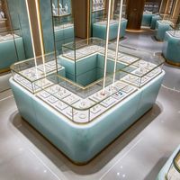 Vitrine de présentation de bijoux en verre écologique GZowin avec éclairage LED pour comptoir de magasin moderne ou vitrine murale