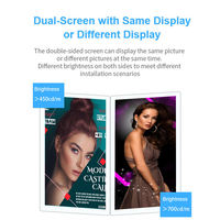Écran d'affichage numérique intelligent à LED transparent double face haute luminosité pour vitrine, signalisation publicitaire pour magasins et centres commerciaux
