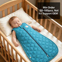 Sac de couchage pour bébé en coton doux à 100 %, imprimé personnalisé, avec fermeture éclair, pour un confort toute la nuit, vente chaude