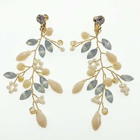 Boucles d'oreilles cristal faites à la main pour femme et fille, bijou fantaisie avec strass en perle de cristal, lustre nuptial, à la mode