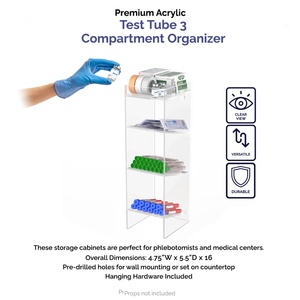 Fournitures de laboratoire <span class=keywords><strong>Tube</strong></span> à essai en acrylique mural transparent pour bureau Organisateur à 9 compartiments - Product Image 4