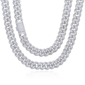 15Mm Chiều Rộng Đầy Đủ Paved Cubic Zirconia CZ Iced out Bling Người Đàn Ông Cậu Bé Hip Hop Cuba Liên Kết Chuỗi Vòng Cổ <span class=keywords><strong>Rose</strong></span> <span class=keywords><strong>Gold</strong></span> Món Quà Cưới - Product Image 2