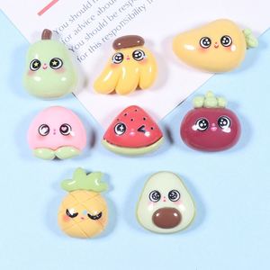 Breloques en résine de dessin animé, fruits banane, pastèque, ananas, pêche, poire, pour la décoration de coques de téléphone - Product Image 3