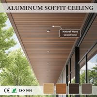 Panneau de plafond en aluminium extérieur à revêtement en poudre imitation bois personnalisé pour résidences