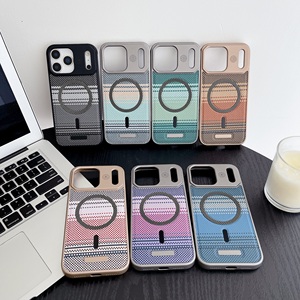 Funda Magnética Ultrafina sin Marco para Teléfono Móvil, con Textura de Cuero y <span class=keywords><strong>Fibra</strong></span> de Carbono, para los Modelos 17, 16 y 15 Pro - Product Image 5