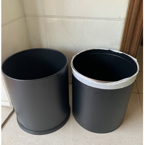 hotel metal double layer recycling trash garbage can stainless steel waste bin