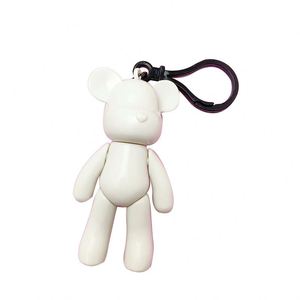 DIY Unpainted Bear <b>Keychain</b> Craft, White Mold for Painting - Creative Educational Art Activity for Kids & Adults - Product Image 3