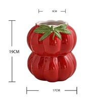 Vase en céramique Art Déco en forme de pomme, motif citron, pour l'été en Sicile, avec design de fruits, petit vase en céramique violet pour fruits et fleurs, vase en céramique en forme de raisin