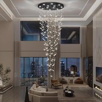 Éclairage personnalisé pour espace de showroom, lustre contemporain de luxe en cristal en forme de papillon