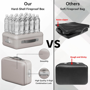 ポータブルEVA耐火防水ロック付きハードドキュメントボックスバッグ（家庭用、法務、保険、A4書類保管用） - Product Image 5