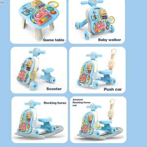 2025 nouvelle éducation précoce 6 en <span class=keywords><strong>1</strong></span> multifonctionnel bleu enfant en bas âge voiture à bascule jouet Musical bébé marcheur avec lumière - Product Image 4
