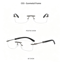 Lunettes Métalliques Légères Sans Monture Modèle 2026 avec Verres Haute Définition et Design Personnalisé Tendance