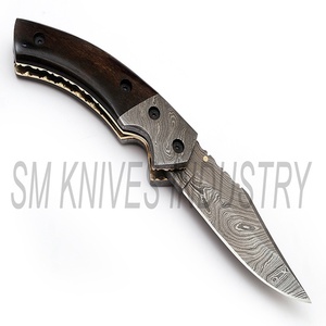 Cuchillo de Bolsillo Plegable de Acero de Damasco de Grado Industrial Hecho a Mano con Garantía de 3 Años (smk1168) - Product Image 6