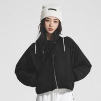 Factory Outlet gaya kargo berlapis wanita musim dingin wanita memakai jejak nilon bordir zip up kustom untuk jaket pakaian luar wanita