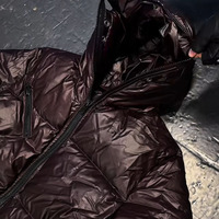 Blouson matelassé thermochromique réactif à la chaleur pour homme, effet brillant, couleur changeante, manteau d'hiver à bulles, sweat à capuche entièrement zippé, Techwear rouge