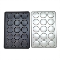 Plaque de cuisson et moule à hamburgers antiadhésifs en acier et aluminium robuste de 4 pouces, 15 cavités, résistantes au four, pour la préparation de burgers