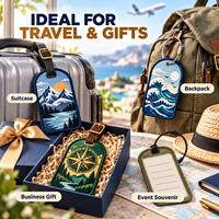 Étiquette de bagage personnalisée en tissu avec carte d'identification pour cadeaux de voyage, promotion de marque, logo brodé sur mesure