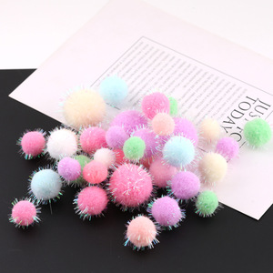 Pompons en forme de macaron, haute élasticité, paillettes argentées, 15mm 20mm 30mm, accessoires de bijoux souples pour la décoration de vêtements d'enfants - Product Image 1