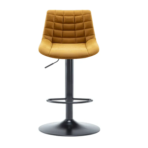 Lusso moderno classico regolabile girevole in pelle gialla sgabello <span class=keywords><strong>da</strong></span> Bar <span class=keywords><strong>sedie</strong></span> per la casa pranzo Hotel e mobili <span class=keywords><strong>da</strong></span> <span class=keywords><strong>cucina</strong></span> - Product Image 5