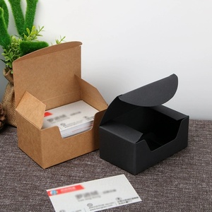 450g <b>Black</b> & Kraft Business Card <b>Boxes</b> with Flip Top Lid Stock Ready - Product Image 2